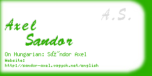 axel sandor business card